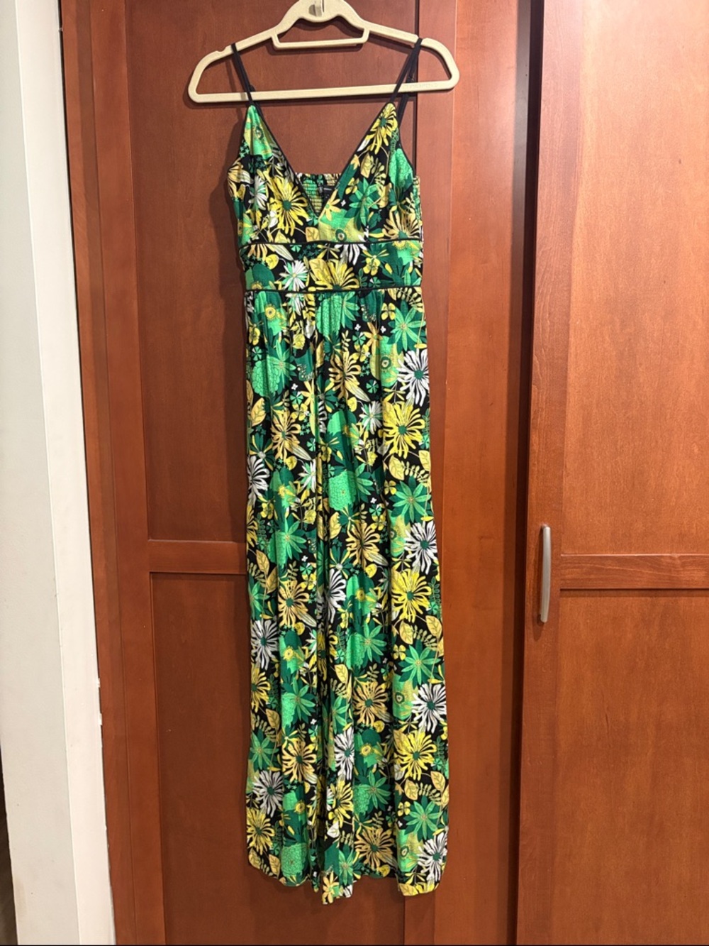 Tropical Floral jumpsuit in Green and Yellow